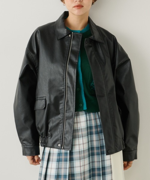 オーバーエコレザーブルゾン（ライダースジャケット）｜Unitage