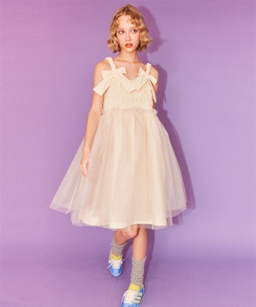 Candy Stripper（キャンディストリッパー）の「FANCY DOLL ドレス（ワンピース・レディース・グレー/ブラック/ライトイエロー・FREE）」の4枚目の写真