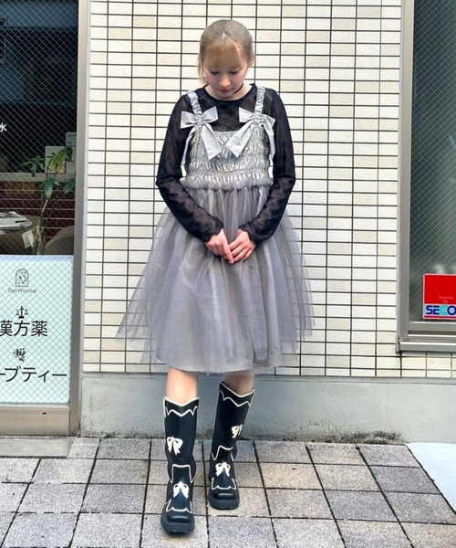 Candy Stripper（キャンディストリッパー）の「FANCY DOLL ドレス（ワンピース・レディース・グレー/ブラック/ライトイエロー・FREE）」の14枚目の写真