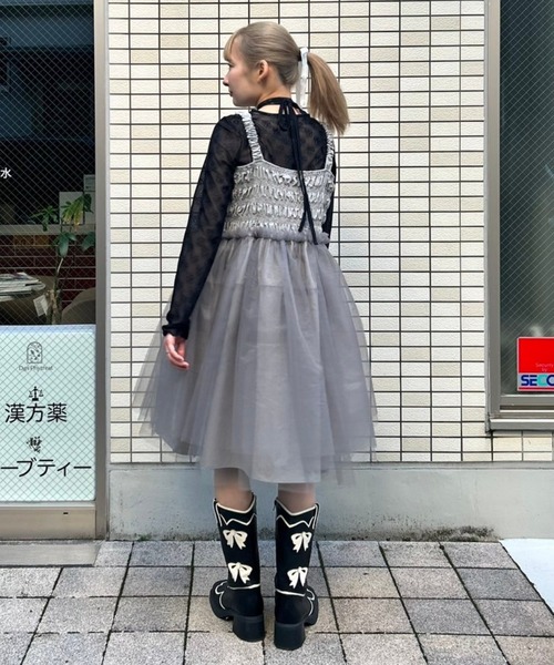 Candy Stripper（キャンディストリッパー）の「FANCY DOLL ドレス（ワンピース・レディース・グレー/ブラック/ライトイエロー・FREE）」の16枚目の写真
