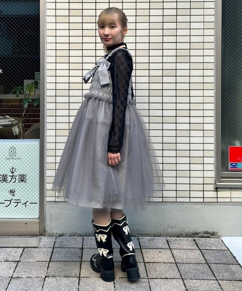 Candy Stripper（キャンディストリッパー）の「FANCY DOLL ドレス（ワンピース・レディース・グレー/ブラック/ライトイエロー・FREE）」の15枚目の写真