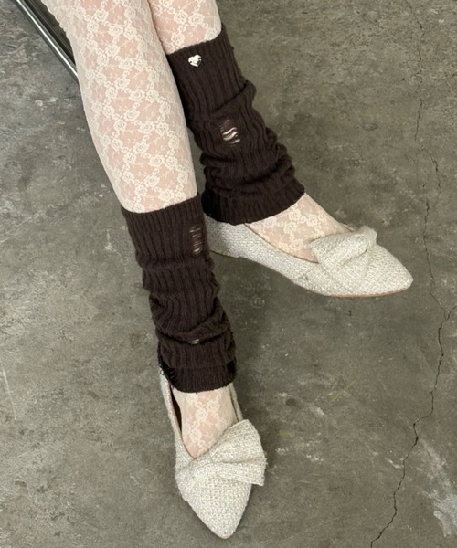 idem(イデム)の「damage leg warmers / ダメージレッグウォーマー(レッグウォーマー・レディース・ブラウン/アイボリー/グレー・FREE)」の9枚目の写真