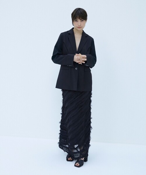 RBS(アールビーエス)の「RBS / サイド カーブ キリカエ ジャケット(テーラードジャケット・レディース・ブラック/ネイビー・1/0)」の3枚目の写真