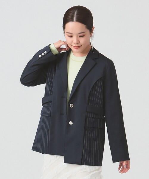 RBS(アールビーエス)の「RBS / サイド カーブ キリカエ ジャケット(テーラードジャケット・レディース・ブラック/ネイビー・1/0)」の8枚目の写真