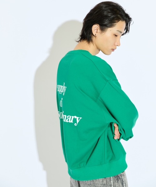 Lui's（ルイス）の「【Neucon/ニューコン】ロゴ刺繡バックプリントオーバーサイズスウェット（Tシャツ/カットソー・メンズ・グリーン/グレー/ブラック・2/1）」の13枚目の写真