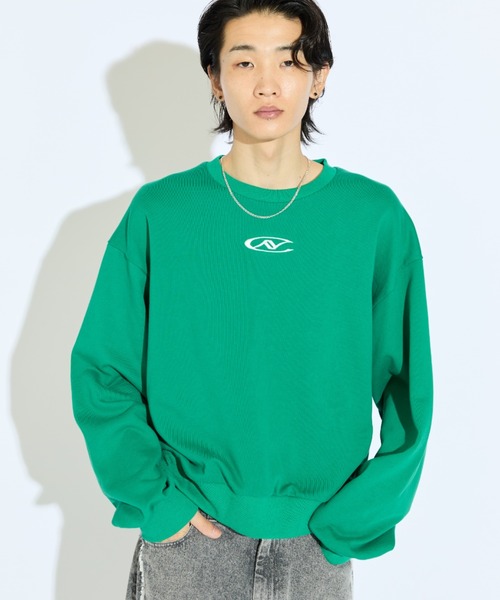 Lui's（ルイス）の「【Neucon/ニューコン】ロゴ刺繡バックプリントオーバーサイズスウェット（Tシャツ/カットソー・メンズ・グリーン/グレー/ブラック・2/1）」の14枚目の写真