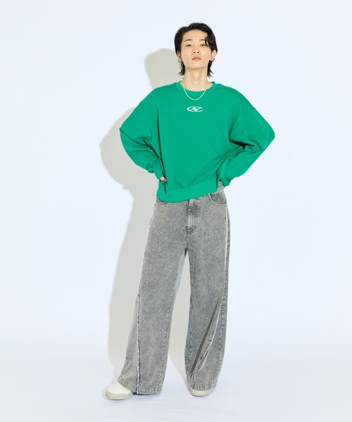 Lui's（ルイス）の「【Neucon/ニューコン】ロゴ刺繡バックプリントオーバーサイズスウェット（Tシャツ/カットソー・メンズ・グリーン/グレー/ブラック・2/1）」の17枚目の写真