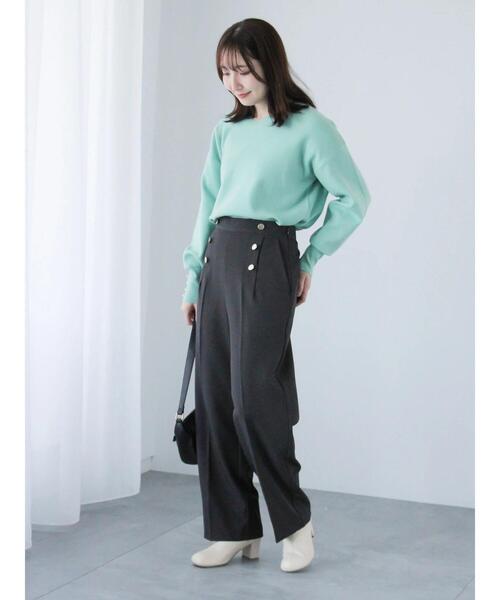 Te chichi TERRASSE(テチチテラス)の「もちもちミラノリブVネックニット(ニット/セーター・レディース・グレー/ブルー/ピンク/オフホワイト・F)」の17枚目の写真