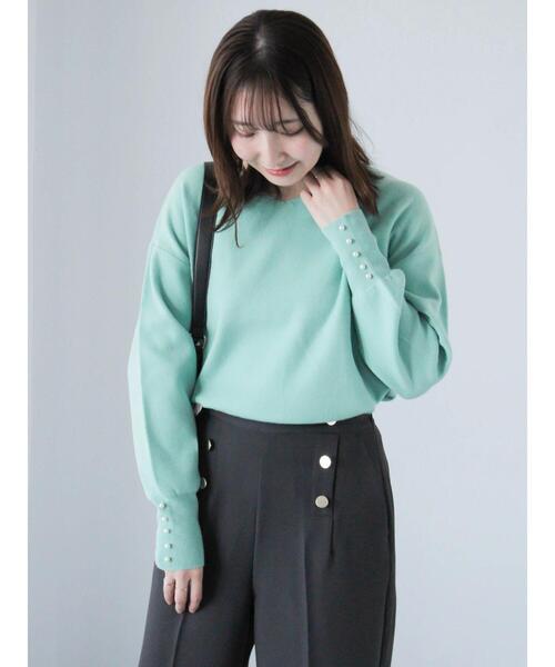 Te chichi TERRASSE(テチチテラス)の「もちもちミラノリブVネックニット(ニット/セーター・レディース・グレー/ブルー/ピンク/オフホワイト・F)」の18枚目の写真