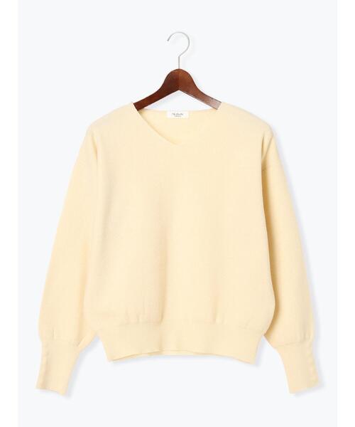 Te chichi TERRASSE(テチチテラス)の「もちもちミラノリブVネックニット(ニット/セーター・レディース・グレー/ブルー/ピンク/オフホワイト・F)」の19枚目の写真