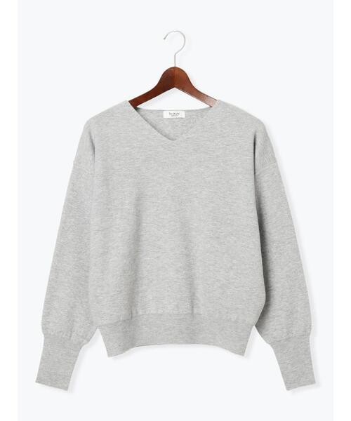 Te chichi TERRASSE(テチチテラス)の「もちもちミラノリブVネックニット(ニット/セーター・レディース・グレー/ブルー/ピンク/オフホワイト・F)」の12枚目の写真