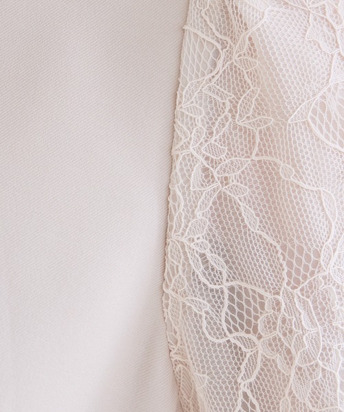 レース袖×ウエストタックフィット&フレアワンピース（ワンピース