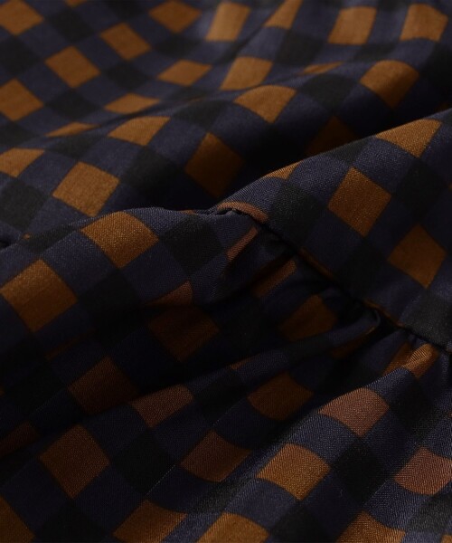 Yarmo（ヤーモ）の「Yarmo/ Cropped Tabard Gingham（シャツ/ブラウス・レディース・ダークブラウン・ONE SIZE）」の6枚目の写真