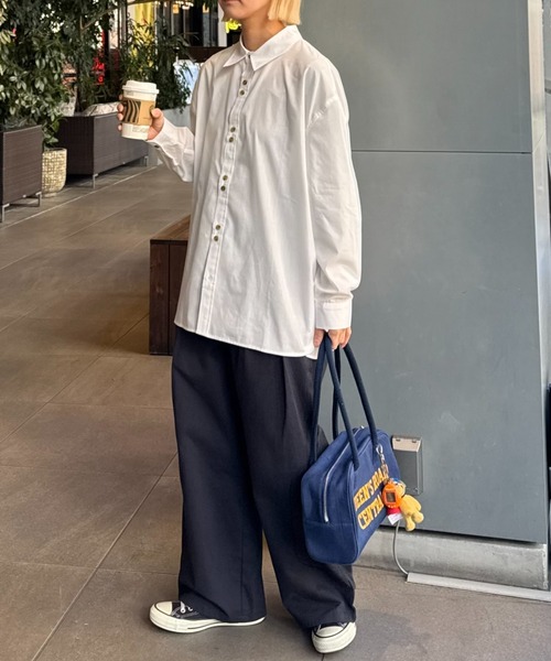 CIAOPANIC TYPY（チャオパニックティピー）の「【UNISEX】デザインボタンブロードシャツ（シャツ/ブラウス・メンズ・ピンク/ブルー/ホワイト・MEDIUM/LARGE）」の17枚目の写真