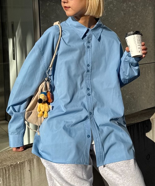 CIAOPANIC TYPY（チャオパニックティピー）の「【UNISEX】デザインボタンブロードシャツ（シャツ/ブラウス・メンズ・ピンク/ブルー/ホワイト・MEDIUM/LARGE）」の4枚目の写真