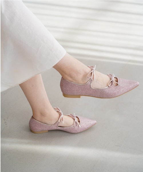 Launa lea（ラウナレア）の「【26春夏新色】ダブルリボンメリージェーンフラットパンプス(0589)（パンプス・レディース・アイボリー/ブラック/シルバー/ピンク/レッド/ダークグレー/ホワイト系その他・24.0cm/25.0cm/24.5cm/23.5cm/23.0cm/22.5cm/22.0cm）」の5枚目の写真