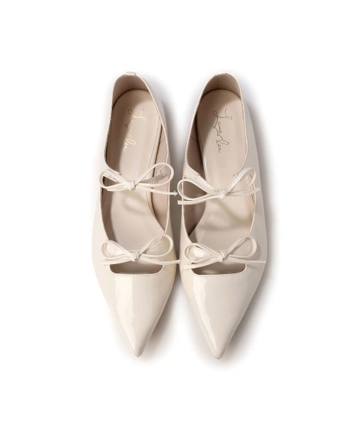 Launa lea（ラウナレア）の「【26春夏新色】ダブルリボンメリージェーンフラットパンプス(0589)（パンプス・レディース・アイボリー/ブラック/シルバー/ピンク/レッド/ダークグレー/ホワイト系その他・24.0cm/25.0cm/24.5cm/23.5cm/23.0cm/22.5cm/22.0cm）」の2枚目の写真