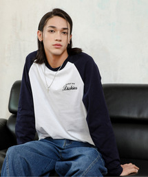 Dickies | 【GENUINE DICKIES】ジェニュインディッキーズ ロゴ 刺繍 袖プリント ラグラン ロングスリーブ Tシャツ(Tシャツ/カットソー)