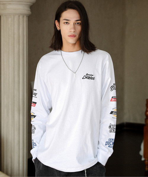 Dickies（ディッキーズ）の「【neos】GENUINE DICKIES ジェニュイン ディッキーズ ロゴ 刺繍 袖プリント ラグラン ロングスリーブ Tシャツ（Tシャツ/カットソー・メンズ・ホワイト×ネイビー/ホワイト/ホワイト×ブラック/ブラック・MEDIUM/LARGE/X-LARGE）」の16枚目の写真