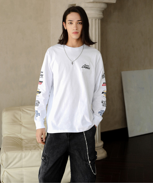 Dickies（ディッキーズ）の「【neos】GENUINE DICKIES ジェニュイン ディッキーズ ロゴ 刺繍 袖プリント ラグラン ロングスリーブ Tシャツ（Tシャツ/カットソー・メンズ・ホワイト×ネイビー/ホワイト/ホワイト×ブラック/ブラック・MEDIUM/LARGE/X-LARGE）」の19枚目の写真