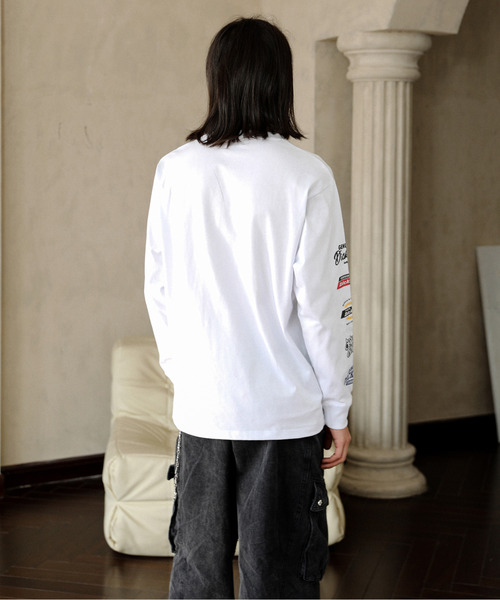 Dickies（ディッキーズ）の「【neos】GENUINE DICKIES ジェニュイン ディッキーズ ロゴ 刺繍 袖プリント ラグラン ロングスリーブ Tシャツ（Tシャツ/カットソー・メンズ・ホワイト×ネイビー/ホワイト/ホワイト×ブラック/ブラック・MEDIUM/LARGE/X-LARGE）」の20枚目の写真