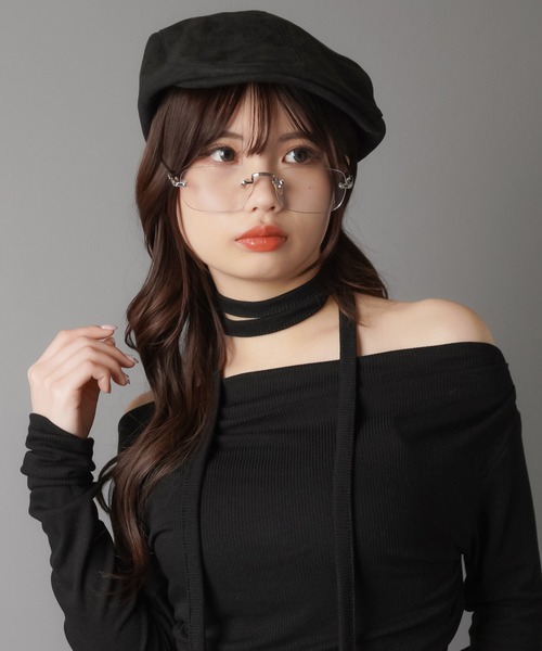 SPINNS（スピンズ）の「スエードハンチング（ハンチング/ベレー帽・レディース・ブラック/ブラウン・ONESIZE）」の3枚目の写真