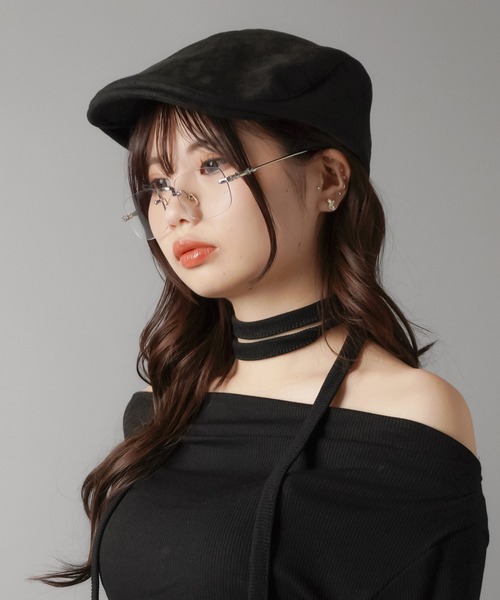 SPINNS（スピンズ）の「スエードハンチング（ハンチング/ベレー帽・レディース・ブラック/ブラウン・ONESIZE）」の5枚目の写真