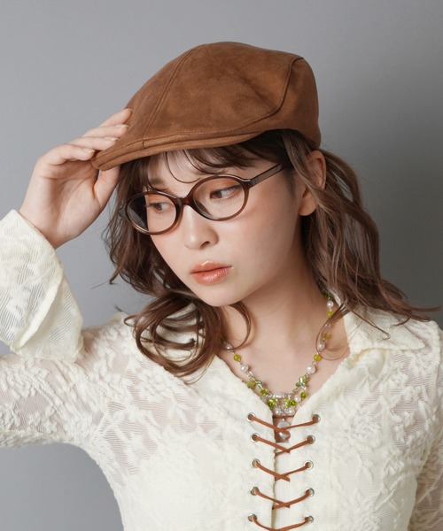 SPINNS（スピンズ）の「スエードハンチング（ハンチング/ベレー帽・レディース・ブラック/ブラウン・ONESIZE）」の17枚目の写真