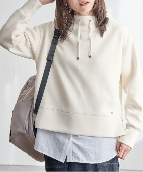 ikka（イッカ）の「【雑誌InRed4月号掲載】GOKU楽ダンボールスピンドル【親子コーデ】（スウェット・レディース・ベージュ/ネイビー/オフホワイト/オレンジ/ブルー/ミント・S/M/L）」の2枚目の写真