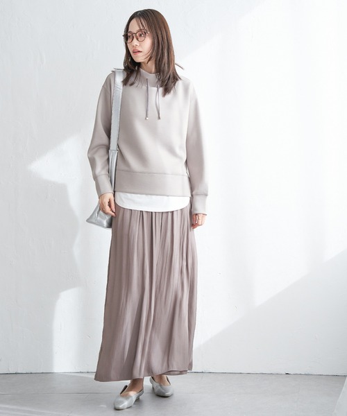 ikka（イッカ）の「【雑誌InRed4月号掲載】GOKU楽ダンボールスピンドル【親子コーデ】（スウェット・レディース・ベージュ/ネイビー/オフホワイト/オレンジ/ブルー/ミント・S/M/L）」の13枚目の写真