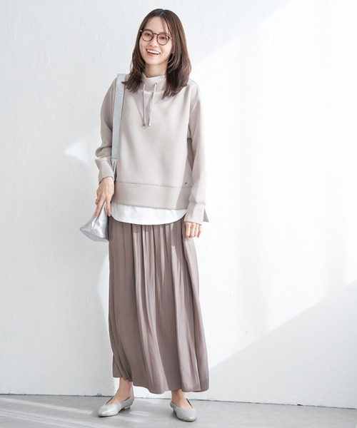 ikka（イッカ）の「【雑誌InRed4月号掲載】GOKU楽ダンボールスピンドル【親子コーデ】（スウェット・レディース・ベージュ/ネイビー/オフホワイト/オレンジ/ブルー/ミント・S/M/L）」の12枚目の写真