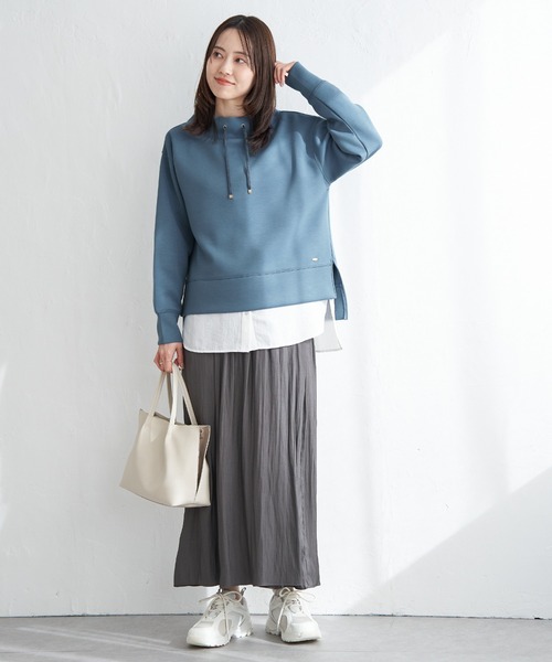 ikka（イッカ）の「【雑誌InRed4月号掲載】GOKU楽ダンボールスピンドル【親子コーデ】（スウェット・レディース・ベージュ/ネイビー/オフホワイト/オレンジ/ブルー/ミント・S/M/L）」の10枚目の写真