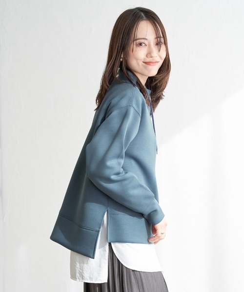 ikka（イッカ）の「【雑誌InRed4月号掲載】GOKU楽ダンボールスピンドル【親子コーデ】（スウェット・レディース・ベージュ/ネイビー/オフホワイト/オレンジ/ブルー/ミント・S/M/L）」の8枚目の写真