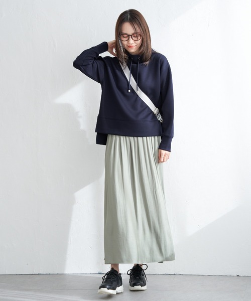 ikka（イッカ）の「【雑誌InRed4月号掲載】GOKU楽ダンボールスピンドル【親子コーデ】（スウェット・レディース・ベージュ/ネイビー/オフホワイト/オレンジ/ブルー/ミント・S/M/L）」の16枚目の写真