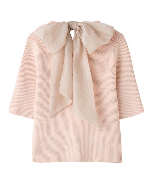 PEACH JOHN（ピーチジョン）の「バックリボンニットプルオーバー（ニット/セーター・レディース・ピンク/ピンクベージュ・ONE SIZE）」の2枚目の写真