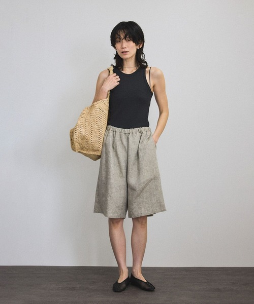 SALON adam et rope'(サロン アダム エ ロペ)の「ハイツイストコットンアメリカンスリーブタンクトップ(タンクトップ・レディース・チャコールグレー/ベージュ・FREE)」の7枚目の写真