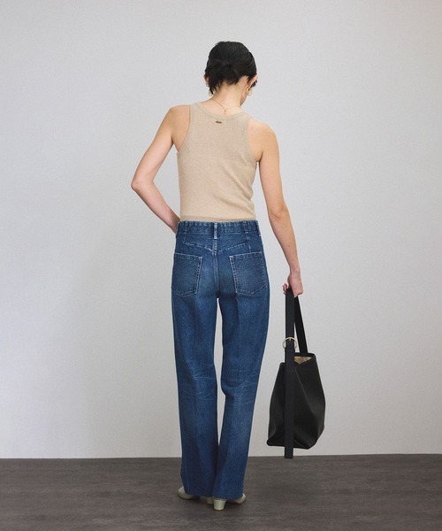 SALON adam et rope'(サロン アダム エ ロペ)の「ハイツイストコットンアメリカンスリーブタンクトップ(タンクトップ・レディース・チャコールグレー/ベージュ・FREE)」の9枚目の写真