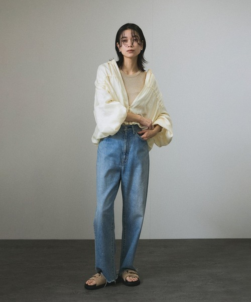 SALON adam et rope'(サロン アダム エ ロペ)の「ハイツイストコットンアメリカンスリーブタンクトップ(タンクトップ・レディース・チャコールグレー/ベージュ・FREE)」の10枚目の写真