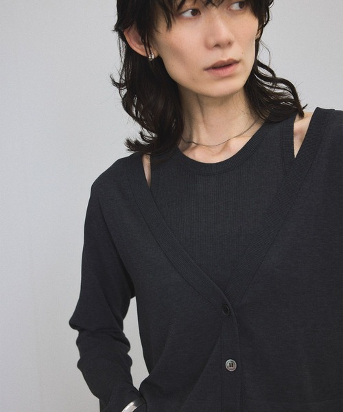 SALON adam et rope'(サロン アダム エ ロペ)の「ハイツイストコットンアメリカンスリーブタンクトップ(タンクトップ・レディース・チャコールグレー/ベージュ・FREE)」の19枚目の写真