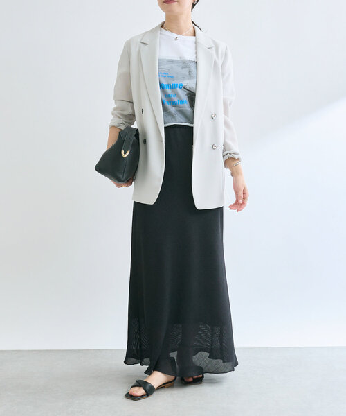 RIVE DROITE(リヴドロワ)の「【軽くて涼しい】メッシュテーラードジャケット(テーラードジャケット・レディース・チャコールグレー/ライトグレー/ネイビー・FREE)」の7枚目の写真