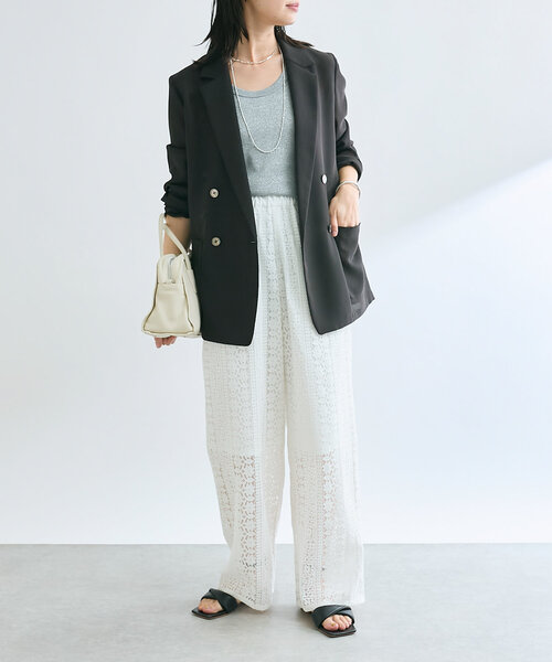 RIVE DROITE(リヴドロワ)の「【軽くて涼しい】メッシュテーラードジャケット(テーラードジャケット・レディース・チャコールグレー/ライトグレー/ネイビー・FREE)」の13枚目の写真