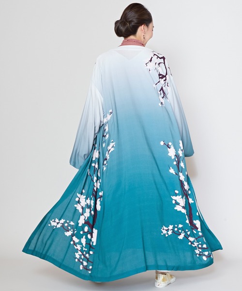 カヤ(カヤ)の「【カヤ】梅美し(うめいつし)UV長羽織(カーディガン/ボレロ・レディース・ピンクベージュ/ライトブルー/ブルー/パープル/グリーン・FREE)」の11枚目の写真