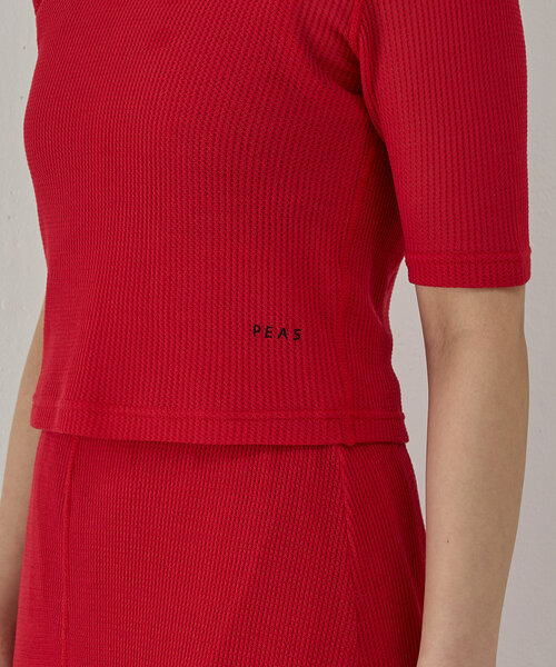 tシャツ 「PEAS」シフォンワッフルチビTee レディース セール】【PEAS】シフォンワッフルチビTee（Tシャツ/カットソー