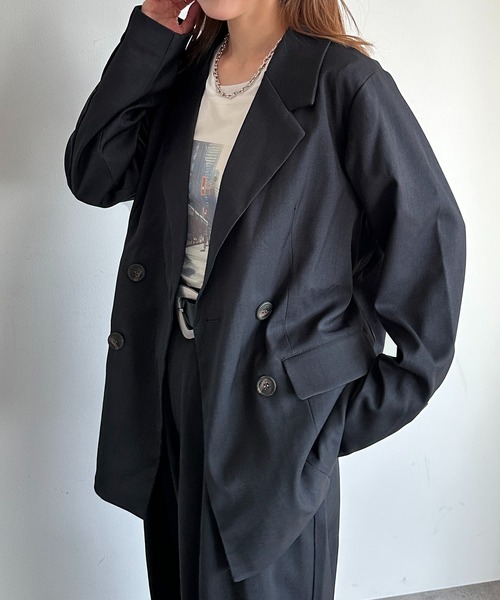 apres jour mignon（アプレジュールミニョン）の「【SETUP可能】オーバーＷジャケット【ZOZOTOWN限定アイテム】（テーラードジャケット・レディース・グレー/チャコールグレー/ネイビー/ブラック・フリー/X-LARGE）」の8枚目の写真