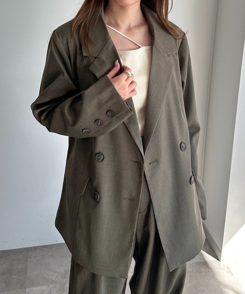 apres jour mignon（アプレジュールミニョン）の「【SETUP可能】オーバーＷジャケット【ZOZOTOWN限定アイテム】（テーラードジャケット・レディース・グレー/チャコールグレー/ネイビー/ブラック・フリー/X-LARGE）」の7枚目の写真