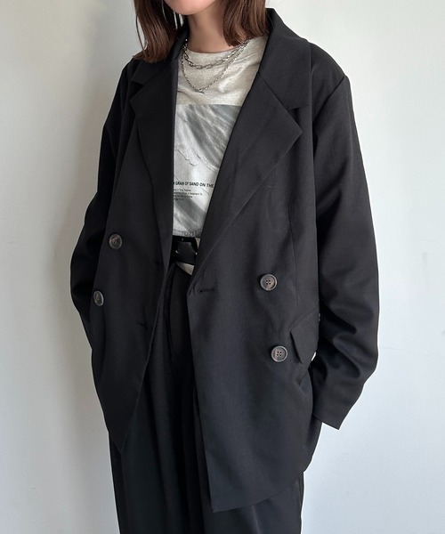 apres jour mignon（アプレジュールミニョン）の「【SETUP可能】オーバーＷジャケット【ZOZOTOWN限定アイテム】（テーラードジャケット・レディース・グレー/チャコールグレー/ネイビー/ブラック・フリー/X-LARGE）」の6枚目の写真