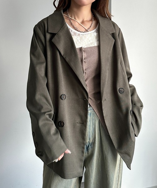 apres jour mignon（アプレジュールミニョン）の「【SETUP可能】オーバーＷジャケット【ZOZOTOWN限定アイテム】（テーラードジャケット・レディース・グレー/チャコールグレー/ネイビー/ブラック・フリー/X-LARGE）」の22枚目の写真