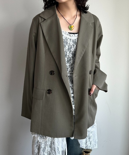 apres jour mignon（アプレジュールミニョン）の「【SETUP可能】オーバーＷジャケット【ZOZOTOWN限定アイテム】（テーラードジャケット・レディース・グレー/チャコールグレー/ネイビー/ブラック・フリー/X-LARGE）」の16枚目の写真