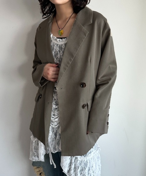 apres jour mignon（アプレジュールミニョン）の「【SETUP可能】オーバーＷジャケット【ZOZOTOWN限定アイテム】（テーラードジャケット・レディース・グレー/チャコールグレー/ネイビー/ブラック・フリー/X-LARGE）」の18枚目の写真