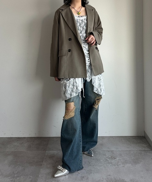 apres jour mignon（アプレジュールミニョン）の「【SETUP可能】オーバーＷジャケット【ZOZOTOWN限定アイテム】（テーラードジャケット・レディース・グレー/チャコールグレー/ネイビー/ブラック・フリー/X-LARGE）」の19枚目の写真